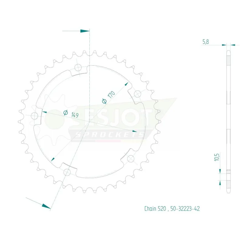 Corona Acciaio 42 Denti