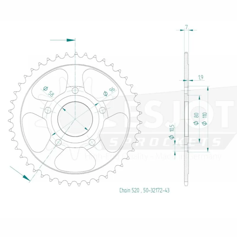Corona Acciaio 43 Denti