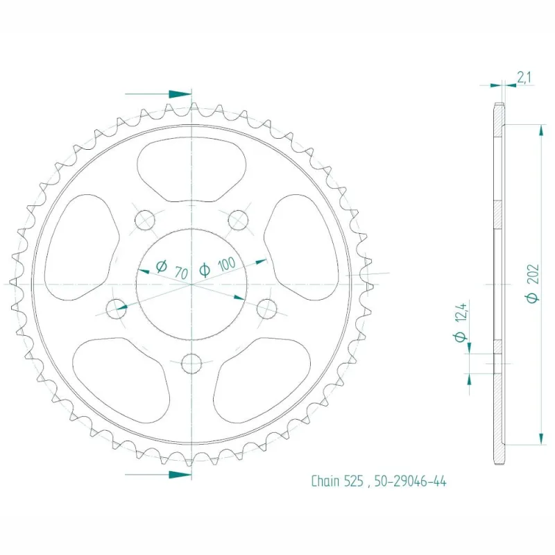 Corona Acciaio 44 Denti