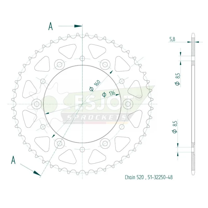 Corona Alluminio 48 denti Corona Alluminio 48 denti