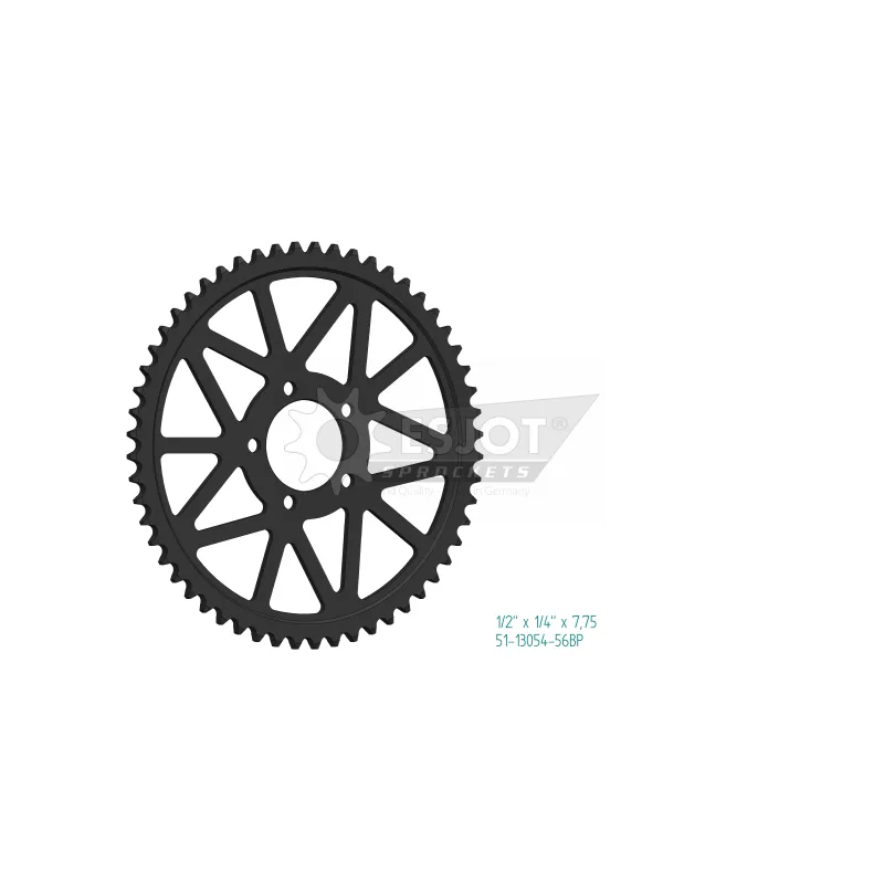 Corona Alluminio Nera 56 Denti