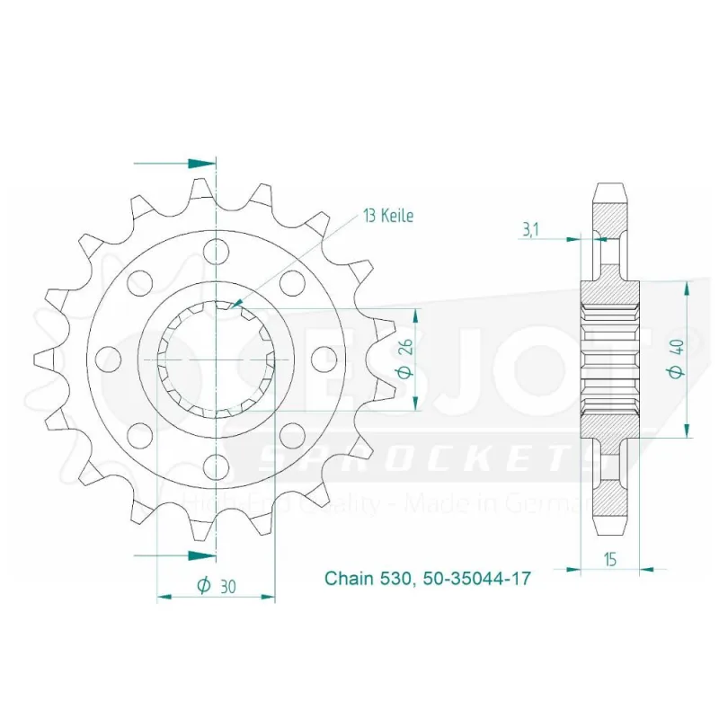 Pignone 17 denti