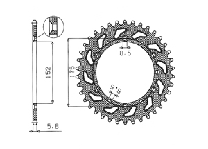 Kit trasmissione Ergal YAMAHA WR200 R 91-97