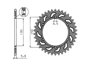 Kit trasmissione Ergal YAMAHA YZ450 F 07-