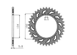 Kit trasmissione Ergal KAWASAKI KLX250 R 93-98