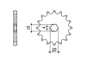 Kit trasmissione Ergal SUZUKI RM80 96- (19''/16'')