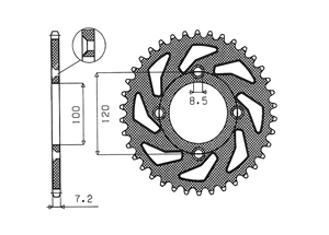 Kit trasmissione Ergal SUZUKI RM80 96- (19''/16'')