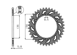 Kit trasmissione Ergal GASGAS EC300 Enduro 99