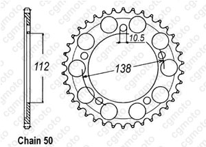 Corona Yzf R6 99-02 Passo 530