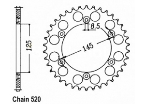 Kit trasmissione Cagiva 125 Tamanaco