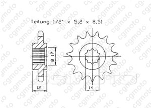 Kit trasmissione Gas Gas Ec 50 Rookie /Sm