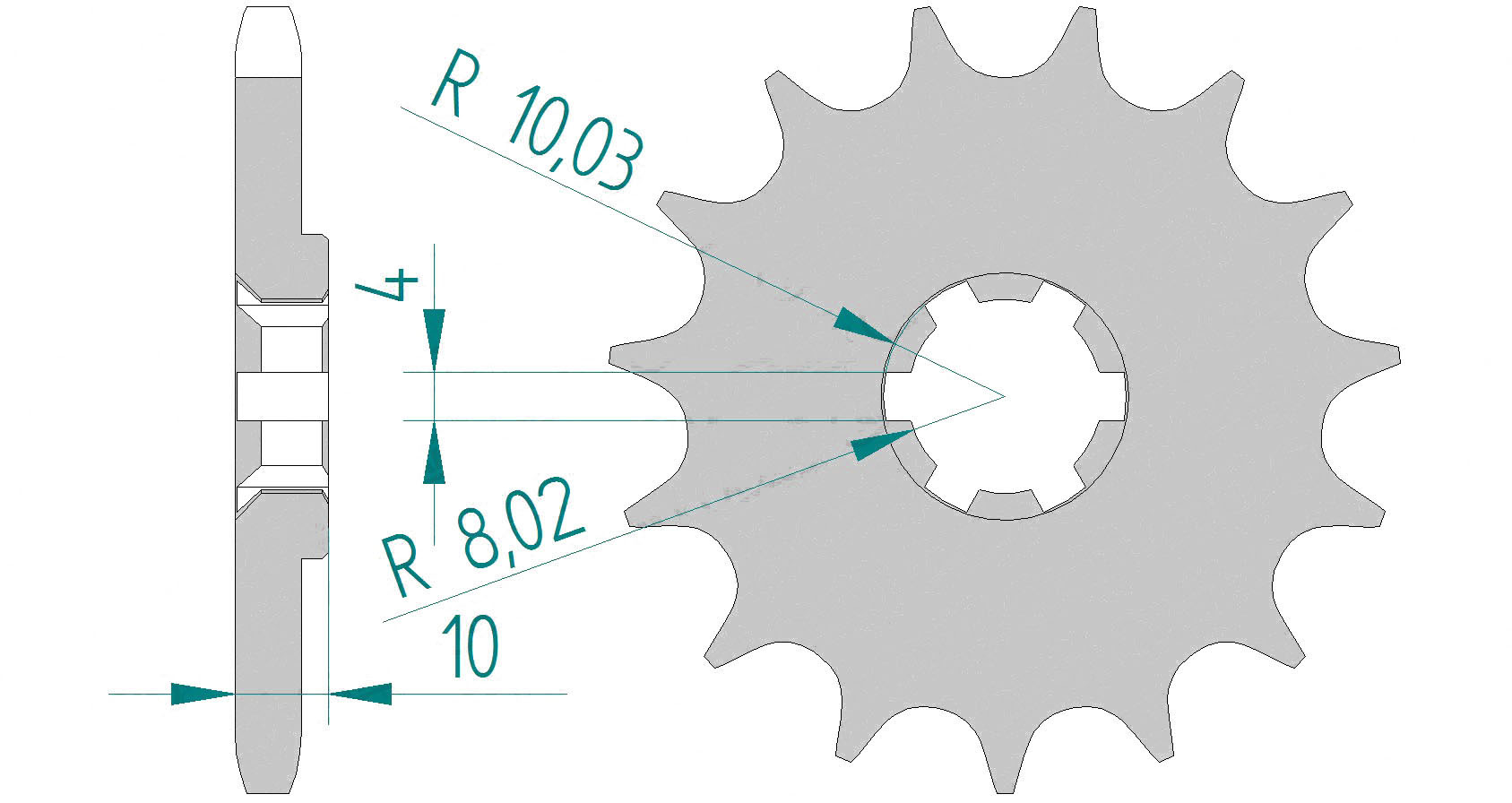 420 Catena 43, Per Pignone Catena Dente Corona Dentata 45 Denti