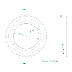 Corona Acciaio 43 denti – Passo 520