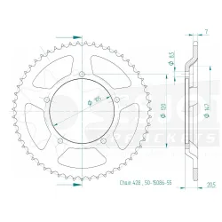 Corona Acciaio 55 denti Corona Acciaio 55 denti