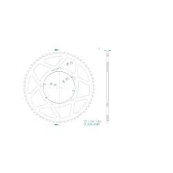 Corona Alluminio 52 Denti