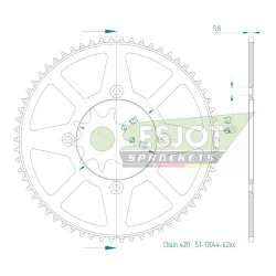 Corona Alluminio 62 Denti