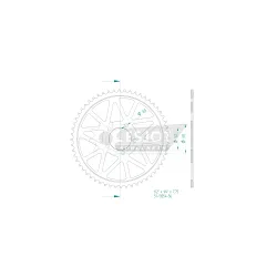 Corona Alluminio Nera 56 Denti