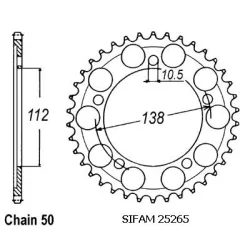 Corona Yzf R6 99-02 Passo 530 Corona Yzf R6 99-02 Passo 530